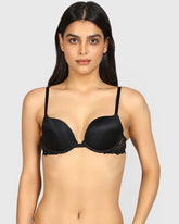 La Senza Beyond Sexy Plunge Gel Padding Micro Bra TUXEDO BLACK / 34B